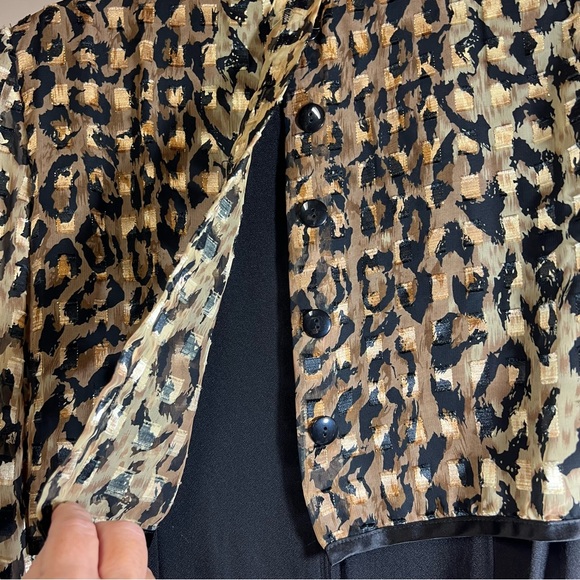 Vintage 80's Jeffrey & Dara Animal Print Wide Leg Jumpsuit - Picture 7 of 16